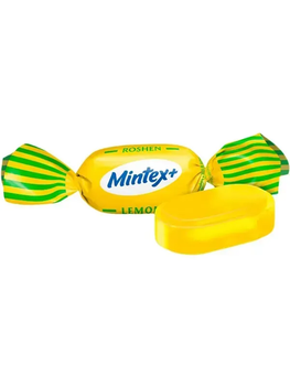 Карамель Roshen «Mintex+ Lemon» льодяникова з лимоном і ментолом, вагова, 100 г