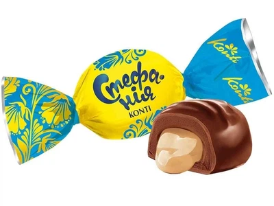 Цукерка Konti "Стефанія" з коньяком та какао-желе (Cognac & Cocoa Jelly) у глазурі (Chocolate Glaze) вагова 100 г