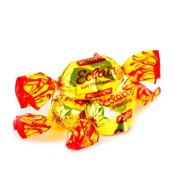 Карамель Roshen «Еклер» молочна із шоколадною начинкою, вагова, 100 г