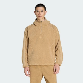 Мужское худи BORG FLEECE TEAMGEIST 1/4 ZIP adidas KR5168 (2XL) коричневый (4068816292305)