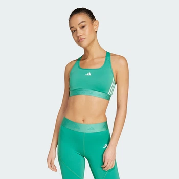 Женский спортивный бра Powerreact Training Medium-Support Hyperglam adidas JC7353 (2XS (C-D)) зеленый (4067891258848)