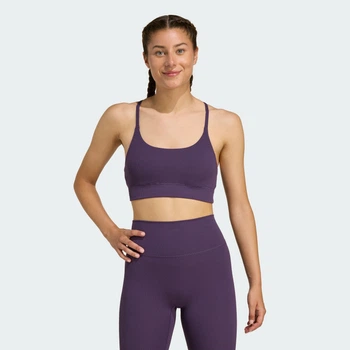 Женское бра adidas All Me Light Support Rib Long Line adidas JL5544 (XL) фиолетовый (4068811362898)