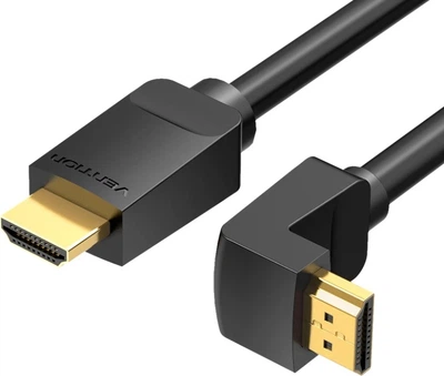 Кабель Vention HDMI M - M, 1.0 м, V2.0, 4K 60Гц, кут 270°, PVC, Black (AAQBF)