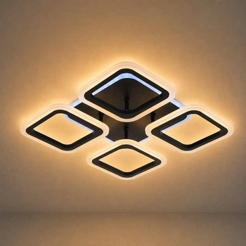 Люстра потолочная VALESO LI8822/4B BK (RGB), черная, LED 64W+8W