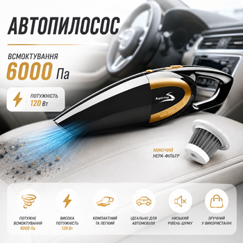 Авто пылесос аккумуляторный автомобильный 6000 Па портативный пылесос беспроводной для дома и автомобиля 3 насадки