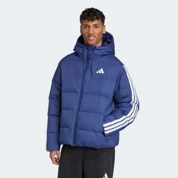 Чоловічий пуховик Essentials Climawarm 3-Stripes Puffer Hooded adidas JX7799 (XL) синій (4068811675660)