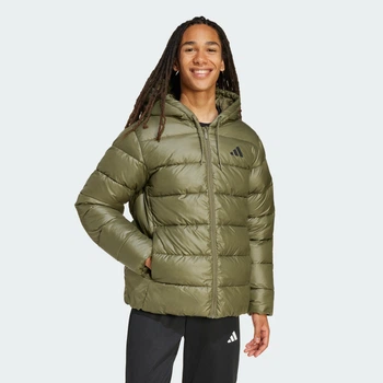 Мужская куртка Essentials CLIMAWARM Synthetic Down Puffer Hooded adidas JW2979 (S) зеленый (4068811752040)