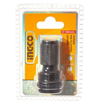 Переходник с квадратным хвостовиком на шестигранник с 1/2" на 1/4" INGCO