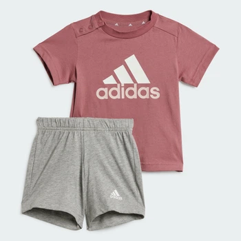 Детский комплект: шорты и футболка Essentials Organic Cotton adidas IZ4975 (62) розовый (4067896629582)
