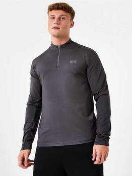 Спортивная кофта лонгслив олимпийка топ Everlast Half Zip Top Shark Grey - M