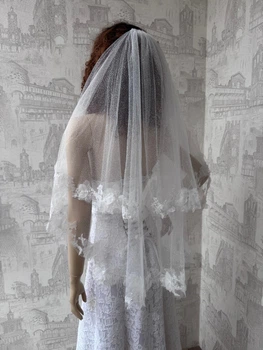 Весільна двошарова фата айорі Lady Solomia С-54