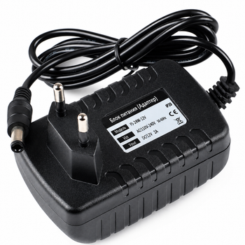 Блок живлення імпульсний 12V 24Вт 2А IP20 штекер 5.5/2.5 77388