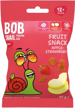 Натуральные снеки для детей Bob Snail Яблоко-клубника 40 г (4820219347491)