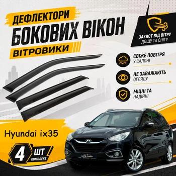 Дефлекторы боковых окон Hyundai IХ35 Хюндай Ай Икс 35 с 2010- ветровики