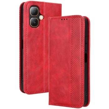 Чехол-книжка Deexe Retro Style для Infinix Smart 20 - Red