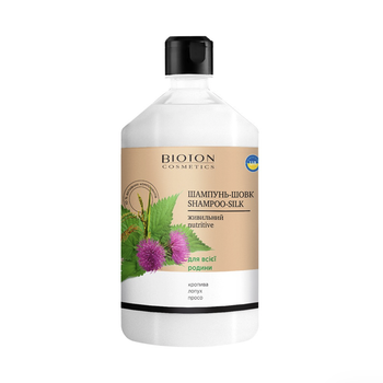 Шампунь-шовк "BIOTON", живильний, для всієї родини (лопух/кропива/прос), 1000 мл