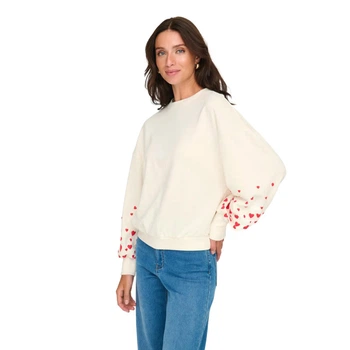 Світшот ONLBROOKE L/S O-NECK FLOWER SWT NOOS ONLY 15216364-Cloud Dancer L Білий (5715833428598)