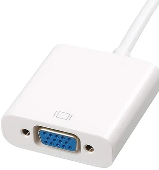 Адаптер HDMI to VGA перехідник HDMI VGA конвертер для монітора проектора телевізора кабель HDMI VGA перетворювач відеосигналу Full HD 1080p для ноутбука комп’ютера та приставок білий