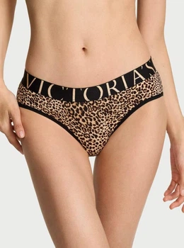 Жіночі трусики-бікіні Victoria's Secret Exploded Logo Cotton Hiphugger Panty M (Леопардовий принт)