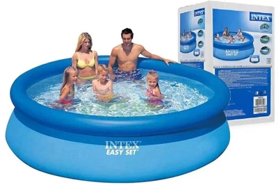 Наливной бассейн Intex Easy Set 28120, круглый, диаметр 305 см, высота 76 см, для взрослых и детей, объем 3850 л, трехслойный ПВХ, голубой
