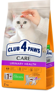 Полнорационный сухой корм для взрослых кошек Club 4 Paws Премиум "Поддержка здоровья мочевыводящей системы" 2 кг (4820215369411)