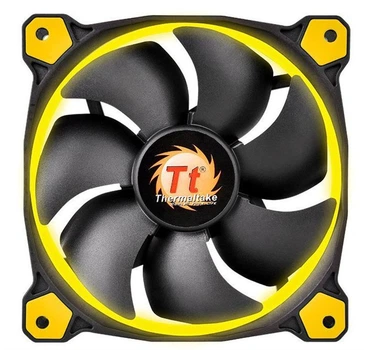 Вентилятор Thermaltake Riing 12 LED Yellow (CL-F038-PL12YL-A), 120х120х25 мм, 3pin, черный