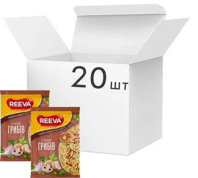 Упаковка лапши быстрого приготовления Reeva со вкусом грибов 60 г x 20 шт (4820179256864)