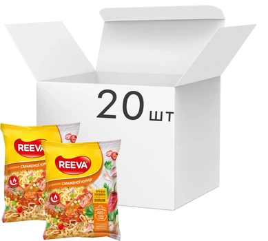 Упаковка лапши быстрого приготовления Reeva со вкусом жареной курицы 85 г x 20 шт (4820286440927)