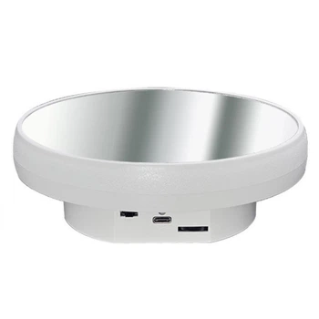 Поворотный стол для съемки 16см белый зеркальный USB/AAA Puluz TBD0606196501