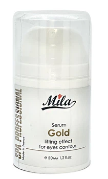 Сыворотка Лифтинг ЗОЛОТО, вокруг глаз / Serum GOLD liifting for eyes contour, ТМ Mila, Франция, 50мл