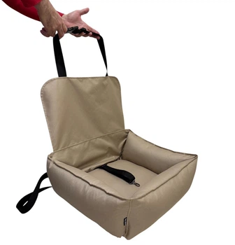 Автокрісло сумка-переноска лежак для собак тварин автомобільне перенесення Waterproof тканина 52 х 55 см Пісочний