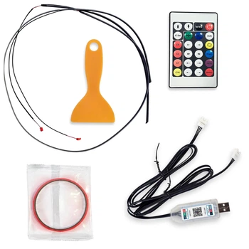 Комплект мигалка светодиодная контурная подсветка салона USB RGB (Magic) Управление телефоном (91209)