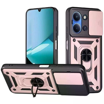 Протиударний броньований чохол із захистом камери для Xiaomi Redmi 15C та Poco C85 Armor Case Keysion pink