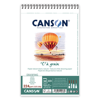 Альбом для эскизов и рисунка на спирали CíGRAIN 224г/м2 30л белая бумага Canson