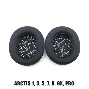 Амбушюри для навушників SteelSeries Arctis 1, 3, 5, 7, 9, 9x, PRO Black/Silver Line змінні накладки на вуха