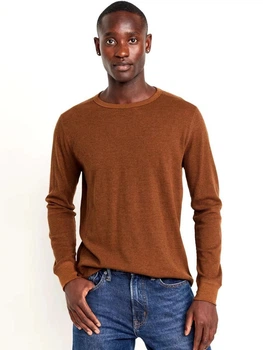 Чоловічий бавовняний лонгслів базовий універсальний Old navy M Коричневий