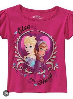 Футболка для девочки Frozen 92-98 см 3Т (3 года) малиновая Эльза и Анна Холодное сердце