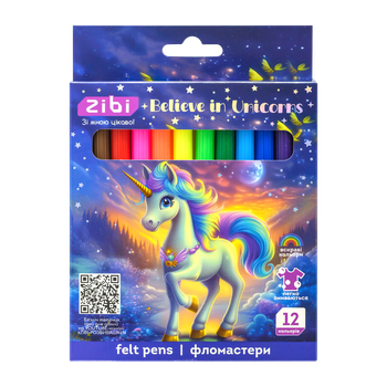 Фломастеры Zibi Unicorn 12 цветов (ZB.2826)