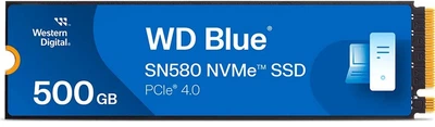 SSD диск Western Digital Blue SN580 NVMe 500GB M.2 2280 PCIe 4.0 x4 3D NAND (TLC) (WDS500G3B0E)