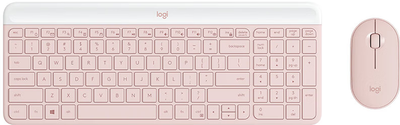 Беспроводная клавиатура и мышь Logitech Fashion Series MK470, ультратонкий, полноразмерный, розового цвета, с беспроводным приемником 2,4 ГГц.