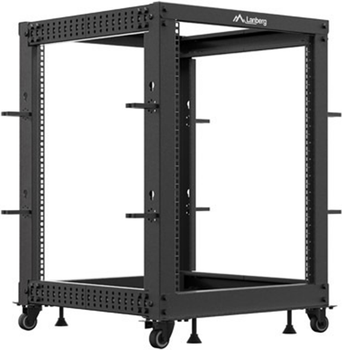 Серверна стійка Lanberg Open Rack 19" 15U 600x600-1000 Black (OR01-6115-B)