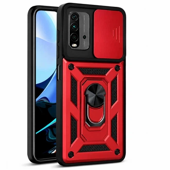 Протиударний броньований чохол із захистом камери для Xiaomi Redmi 9T та Poco M3 Armor Case Keysion red