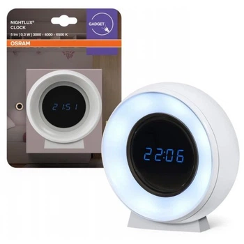 Ночник аккумуляторный с часами LEDVANCE Nighlux CLOCK WT 0,3 Вт (4099854530838)
