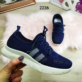 Кроссовки женские синие GIPANIS текстильные с полосками 36р (23-23,5 см) 2236
