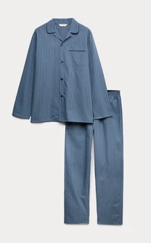 Мужская пижама Marks & Spencer (рубашка и штаны) в полоску р. M