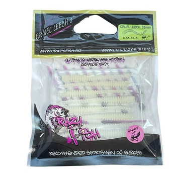Приманка Crazy Fish Cruel leech 2.2" 8-55-89-6 кальмар упак (8шт),8-55-89-6
