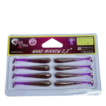 Приманка Crazy Fish Nano minnow 2.2" 22-55-12-6 смак кальмар уп. (8шт),22-55-12-6