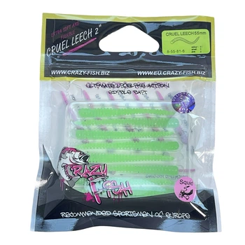 Приманка Crazy Fish Cruel leech 2.2" 8-55-81-6 кальмар упак (8шт),8-55-81-6