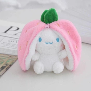 М'яка плюшева іграшка-брелок Зайчик Крубничка 12 см Surprise kawaii