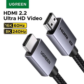 Кабель HDMI 2.2 Ugreen HD186 HDMI 16K/60Hz Ultra High Speed Certified 96 Гбит/с Dolby Vision HDCP2.3 для PS5, ТВ-приставки и коммутатора 2m Black (65900)